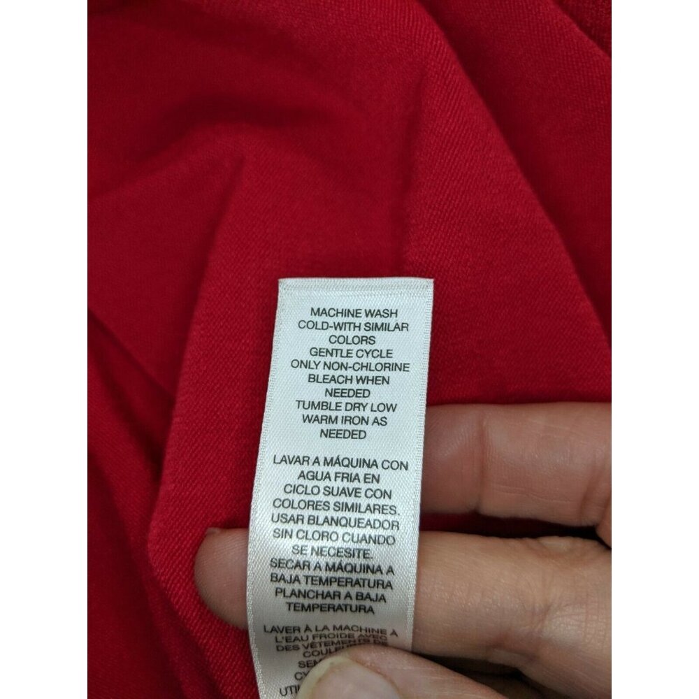 Chicos Size 1 Sweater Top Red Lightweight Solid Classic - Picture 4 of 4